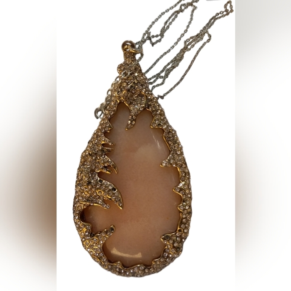 Oversized Quartz in Pink Pendant Neiman Marcus NWOT Bittar Style - Picture 1 of 7